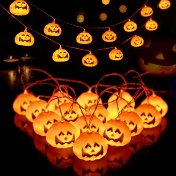 

1.5M Halloween LED String Lights Pumpkin Horror Skull Spider Lights Ghost Festival Ornament Party Battery Hanging Light Hot Sell