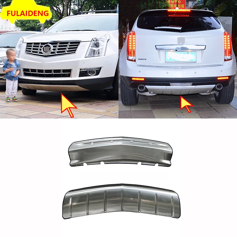 2 шт. для Cadillac SRX 2010- автомобильный передний и задний бампер из нержавеющей стали Защитная панель отделка автомобиля Стайлинг Аксессуары