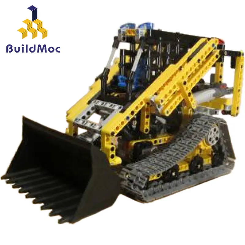 

BuildMoc Compatible lepines Technic Skid Steer Loader Excavator Model Building Blocks Brick Set City Kids Toys for children Gift