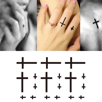 

1PC Small Cross Waterproof Temporary Tattoo Men and Women Rings Personalized New Cute Painted Tattoos Sticker