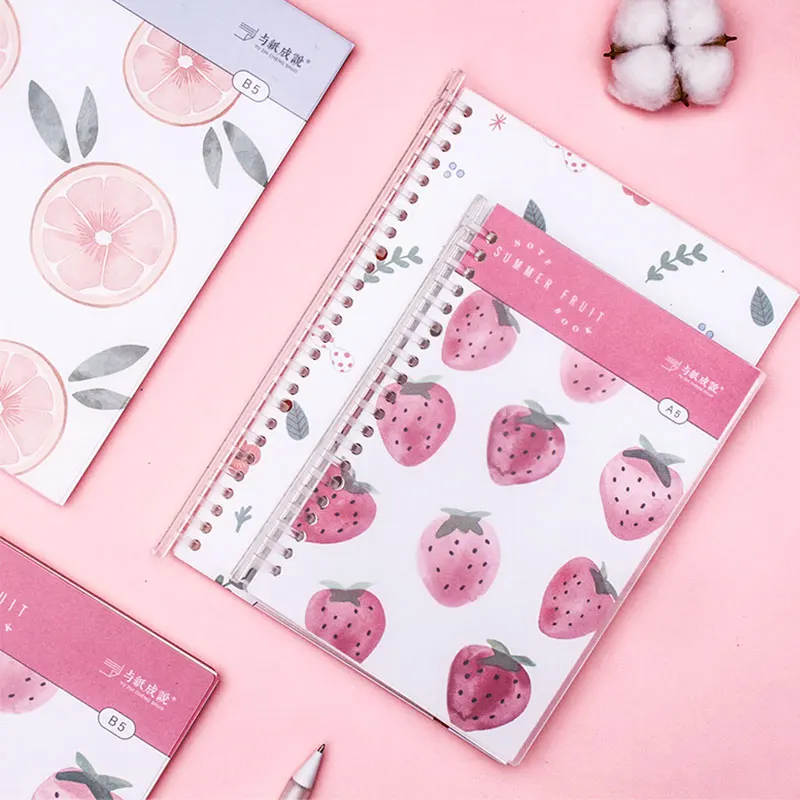 

80 sheets Cute A5 Coil Notebook Kawaii Cartoon Notebook Pull-out Loose-leaf Book Stationery School Office Supplies Kids Gifts