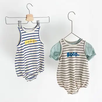 

2020 new baby girls boys striped romper summer fashion babys jumpsuit 0-3 years HO799