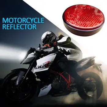 

1Pc Round Red Reflective Warning Stickers Safety Plate Sign Car Motorcycle Bike Caravan Lorry Screw On Safety Reflector Patch