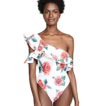 CC& TT женский купальник на одно плечо с оборками, купальный костюм, пляжная одежда, купальник, монокини, trajes de ba o mujer