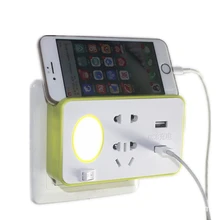 3 года гарантии светодиодный Ночной светильник с двумя USB портами, Порты и разъёмы телефон Зарядное устройство ввиде штепсельной вилки Беспроводной розетка настенный светильник с держатель мобильного телефона
