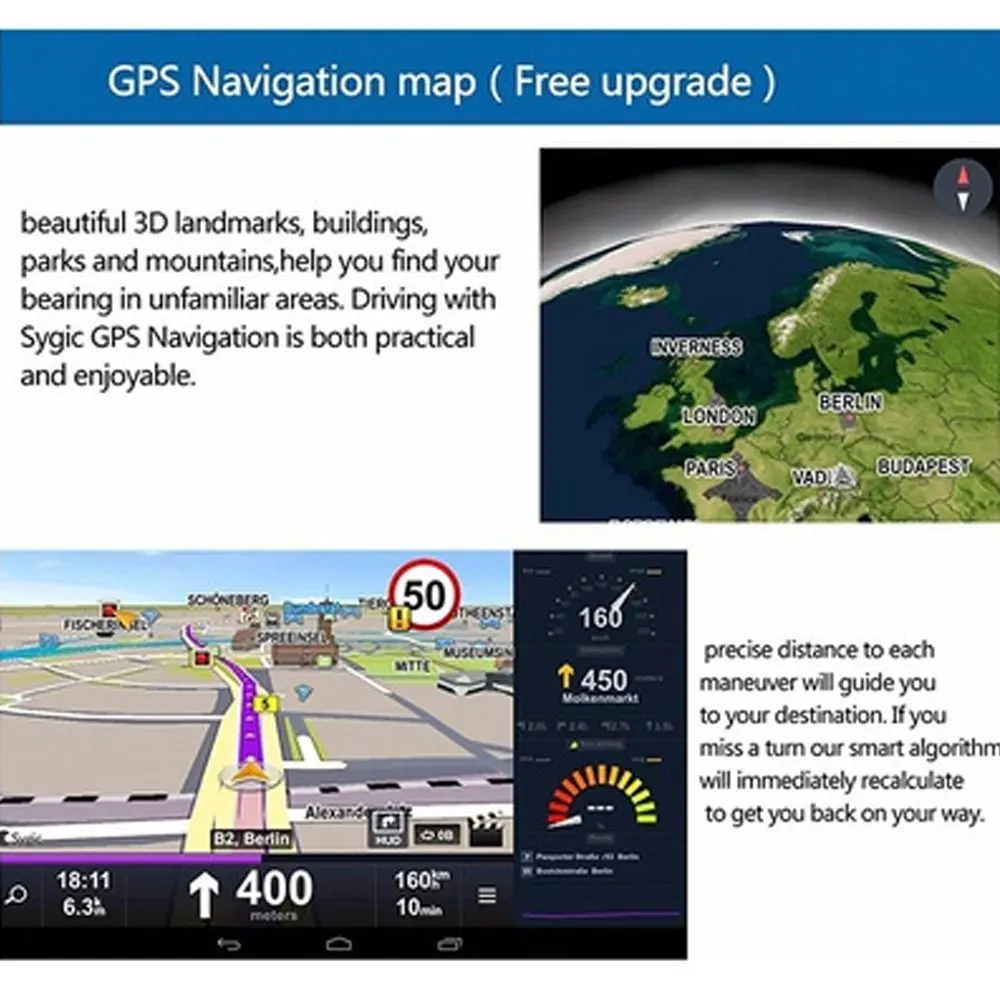 Vehemo 1080P dvd-плеер автомобиля gps радио видео для G-датчик gps навигатор видеорегистратор Камера WI-FI для Bluetooth 4,0