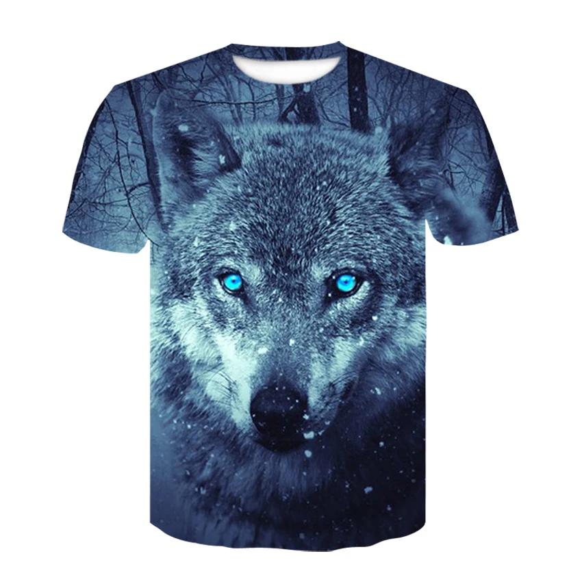 Новинка, 3D принт волка, крутая забавная футболка с животными, мужские летние топы с коротким рукавом, футболка, Мужская модная футболка male4XL - Цвет: D363