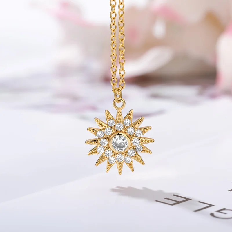 Golden Sun Flower Blooming Charm Shiny 