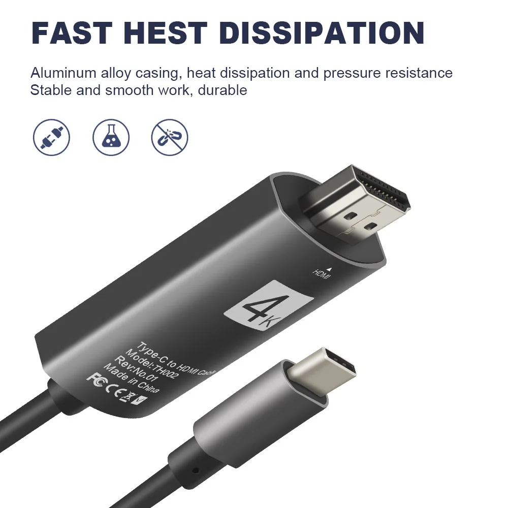 USB C HDMI кабель 4K типа на Thunderbolt3 конвертер для MacBook pro Huawei Mate 40 P30 iphone Lightning to hdmi