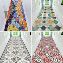 Винтажный марокканский ковер для лестниц, геометрические ковры для коридора, гостиничного коридора, коврик для пола, свадебные коврики, противоскользящий полиэстеровый ковер