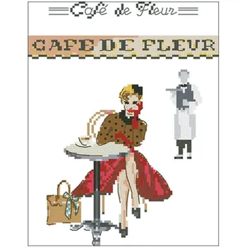 

Woman's World-Coffee patterns Counted Cross Stitch 11CT 14CT 18CT DIY Cross Stitch Kits Embroidery Needlework Sets home decor
