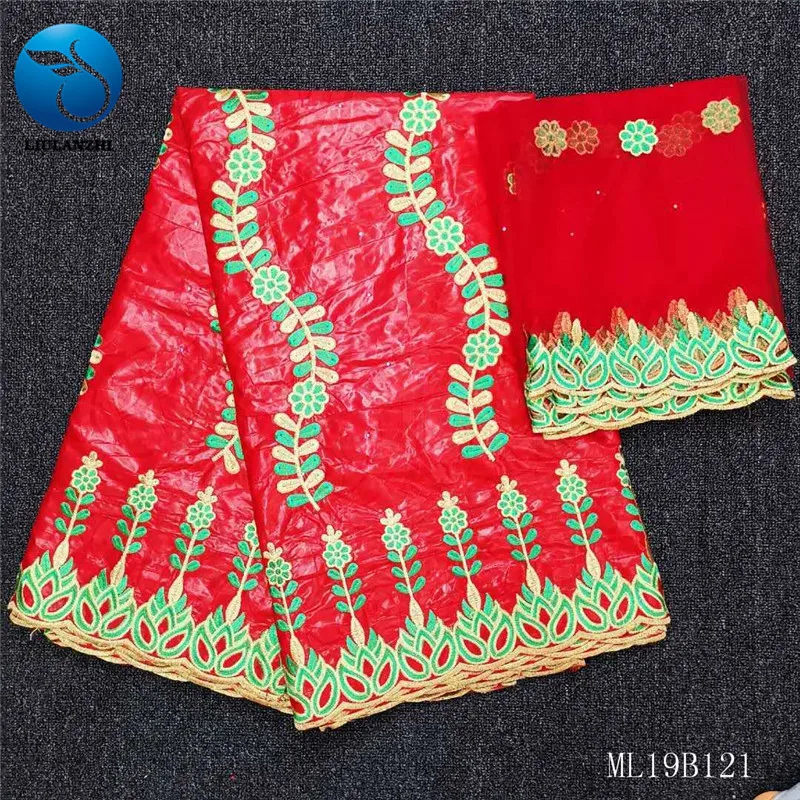 LIULANZHI африканская кружевная ткань красный Базен riche с камнями Новое поступление 5+ 2 ярдов хлопок нигерийский riche getzner ML19B121