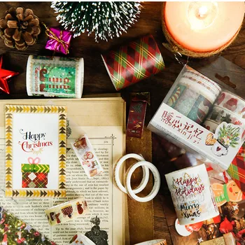 

6pcs/pack Merry Christmas Blessings Washi Tape Adhesive Tape Diy Scrapbooking Sticker Label Masking Tape For Gifts Wrapping