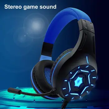 

Wired Headphone Wired Luminous Heavy Bass Headset Noise Reduction Gaming Headphone with Mic