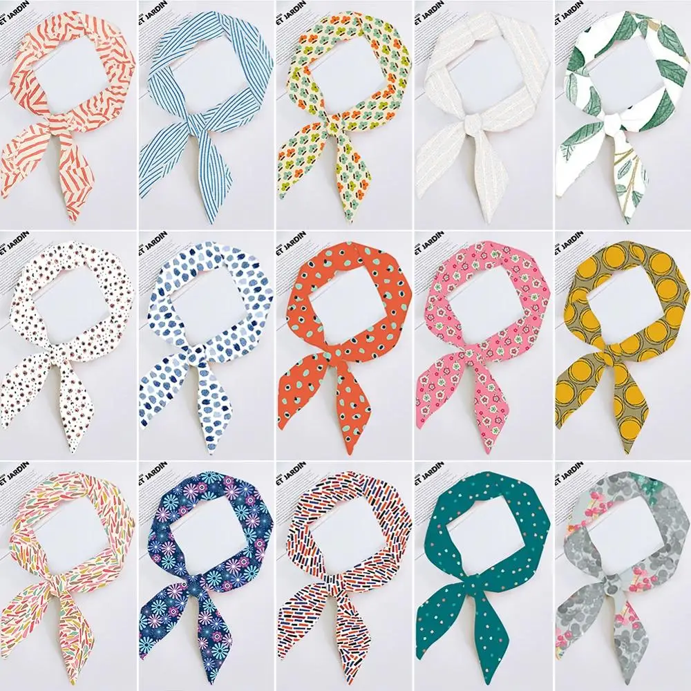 

2020 New Wave Dot Print Multifunctional Small Silk Scarf Women Twill Skinny Scarves