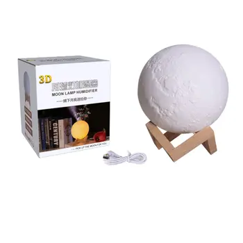 

880ML 3D Moon Lamp Light Humidifier Diffuser Aroma Essential Ultrasonic Humidifier Night Cool Mist Purifier Car home