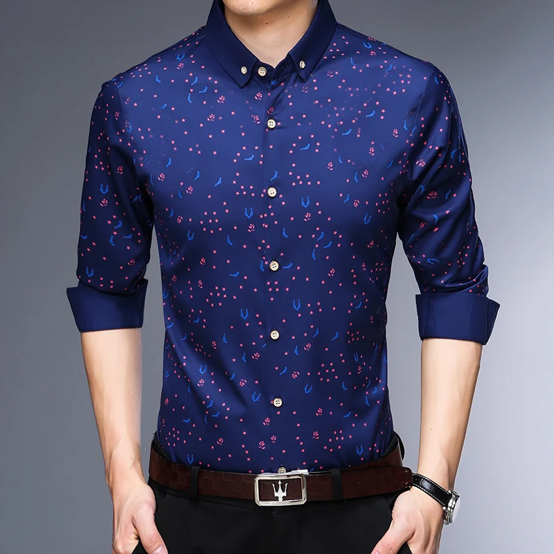 Новинка весенние мужские рубашки в деловом стиле Повседневная рубашка с длинным