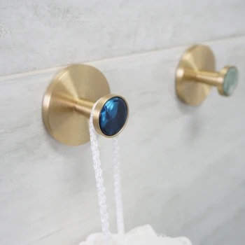 

Solid Brass Gold Robe Hooks Key Hook European Coat Hook Towel Hook Kitchen Wall hanging Bathroom Accessories/Self-adhesive Hook
