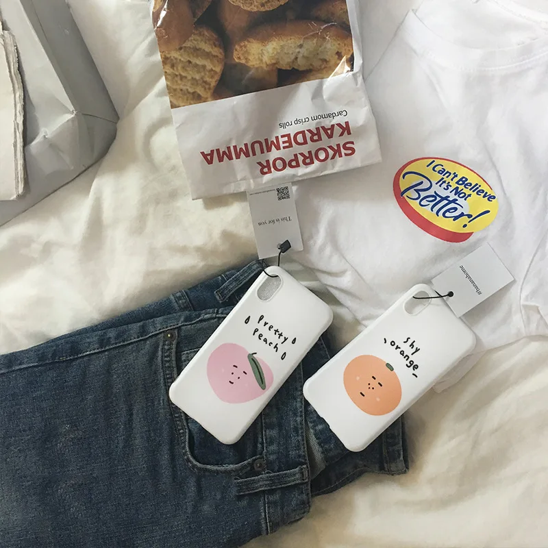 

2019 Fashion Fruit Orange Peach Cases For iPhone 6 6S 7 8 6S Plus 7Plus 8Plus X XS MAX XR Soft Case For iPhone X 7 8 6 Cover