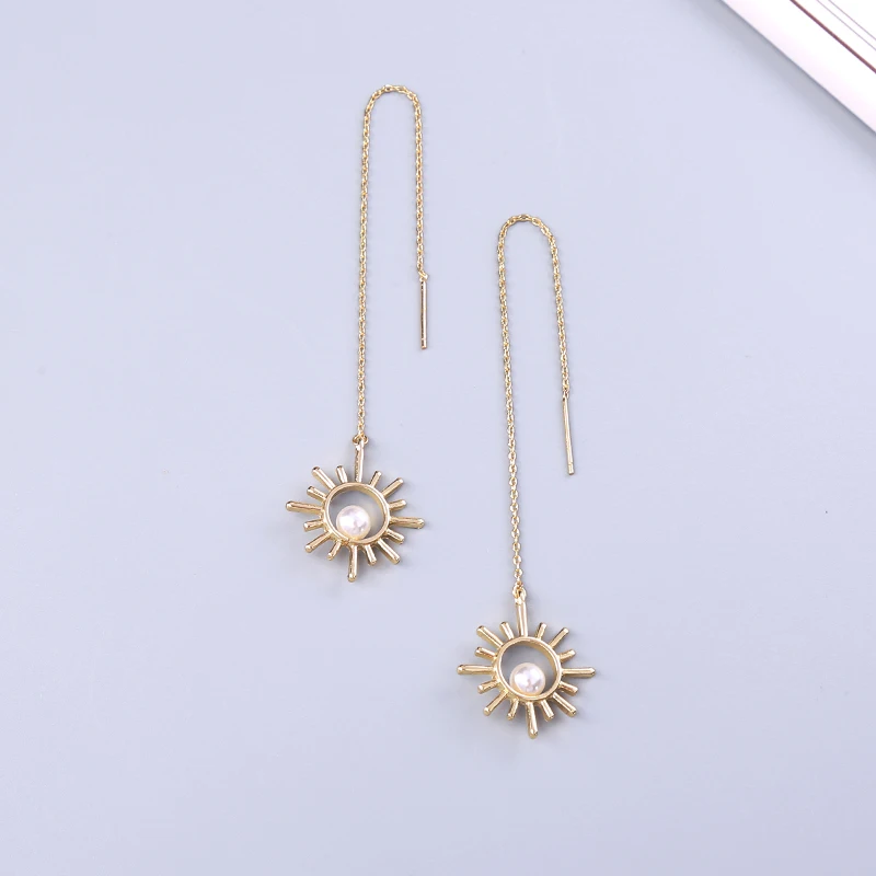 

Simple Design Drop Earring For Women New Arrival Gold Color Acrylic Sun Earring Handmade Birthday Date Gift Jewelry