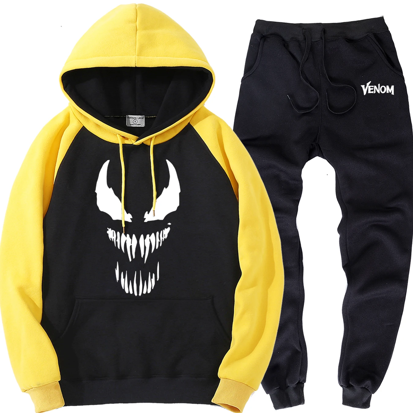 Осень зима теплый спортивный костюм Venom мужские спортивные толстовки уличная тренировочные брюки Повседневная Harajuku одежда мужские новые Брендовые спортивные костюмы