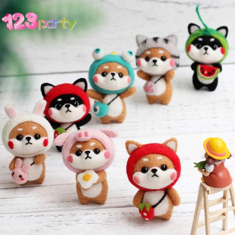Custom Dog Doll с мультяшным животным шерсть войлочное ремесло сделай сам