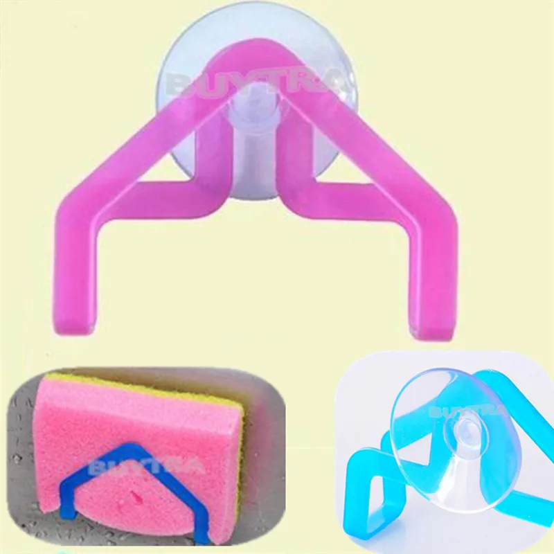 Scouring Pad Rack Bathroom Sucker Shelf Kitchen Decor Gadgets Device Suction Cup Sink Sponge Drain Holders