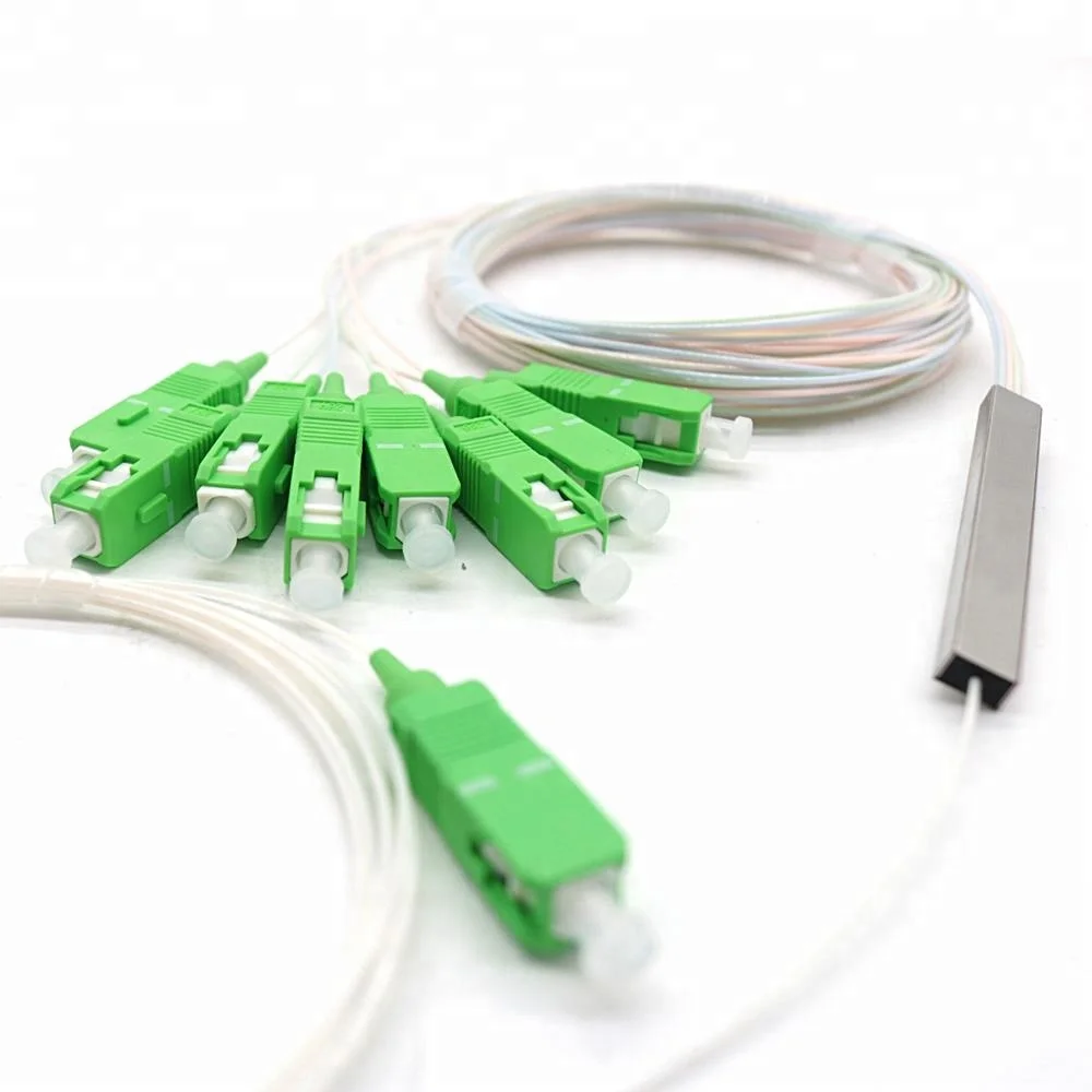 0,9 мм стальной трубчатый волоконно-оптический разветвитель plc 1x8 SC/APC Mini Blockless 1*8 SC/APC разъем