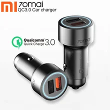 Xiaomi 70mai быстрая зарядка 3.0 Двойной USB автомобильное зарядное устройство для iphone 7 8 X ля Huawei Samsung s10 70 mai прикуриватель переходник car зарядка для телефона, переходник usb автомобильная зарядка