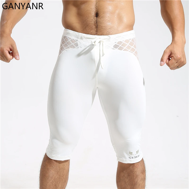 Men Running Tights Compression Gym Leggings Fitness Basketball Jogging Training Athletic Yoga Shorts Workout