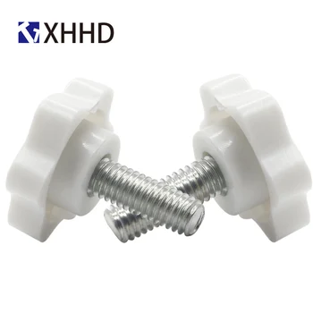 

M4 M5 M6 M8M10 White Star Shape Thread Clamping Handle Bolt Bakelite Hand Knob Tightening Screw Industry Equipment Plastic Steel