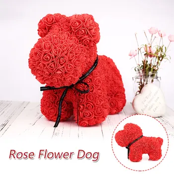 

Artificial Rose Dog Dolls Rose Dog Lovely Romantic PE Birthday Decorations Simulated Girlfriend Valentine'S Day Toy