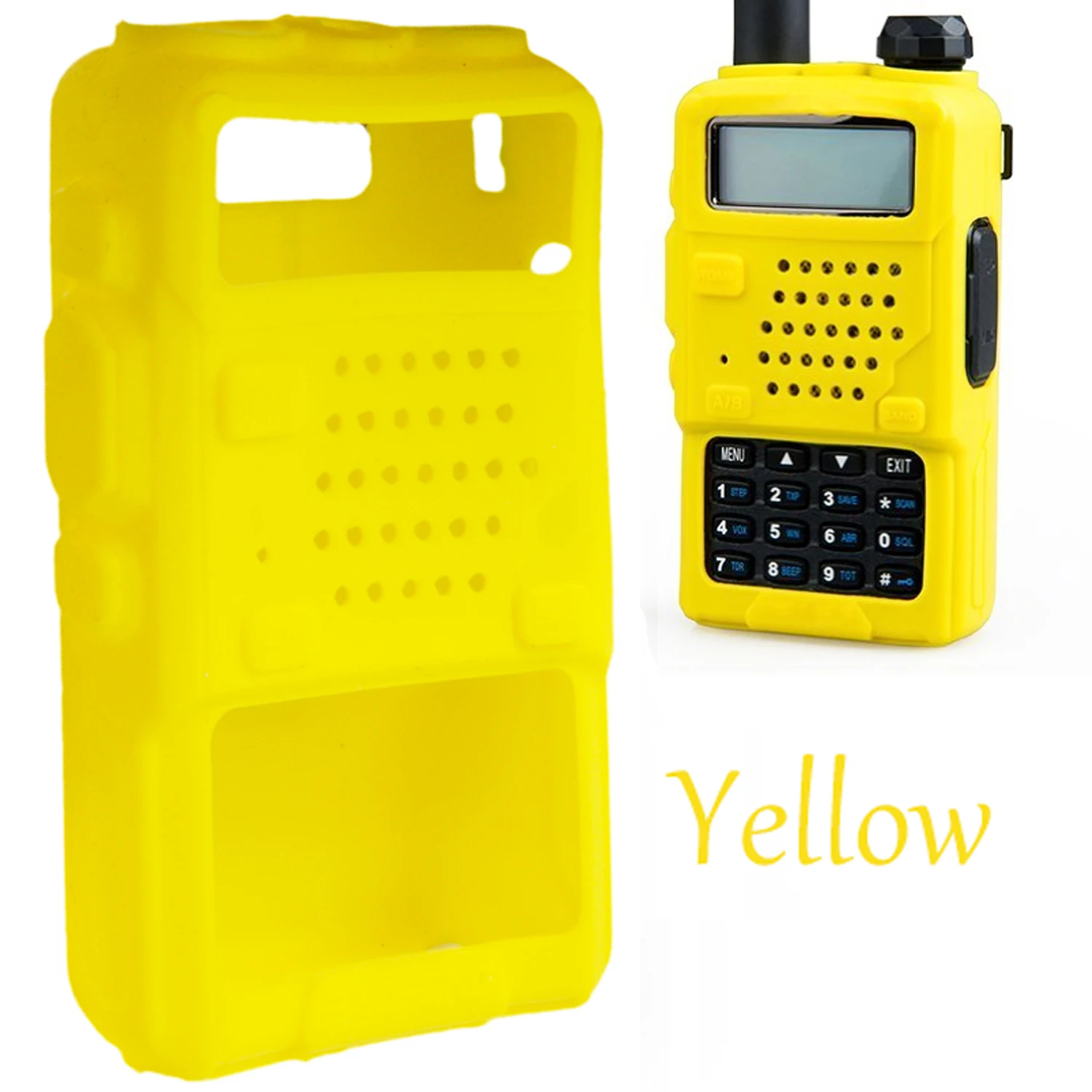 Besegad мягкий чехол, силиконовая ручная крышка, чехол-кобура для Baofeng двухстороннее мобильное радио UV5R 5RA 5RB 5RC 5RD TYT THF8 - Цвет: Yellow