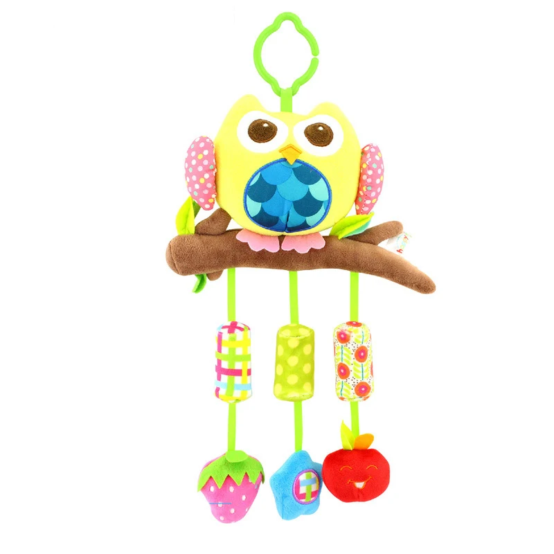 Handing Fish Owl Barchimes windbell Colorful Montessori Toys Teething Kids Educational Crib Mobiles Baby Toy Rattle Plush Toy