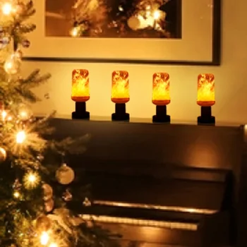 

Halloween LED Flame Light Decoration Christmas Lights Flashing Fire Bulb Simulation Dynamic Flame Bulb Music Party Decor Light