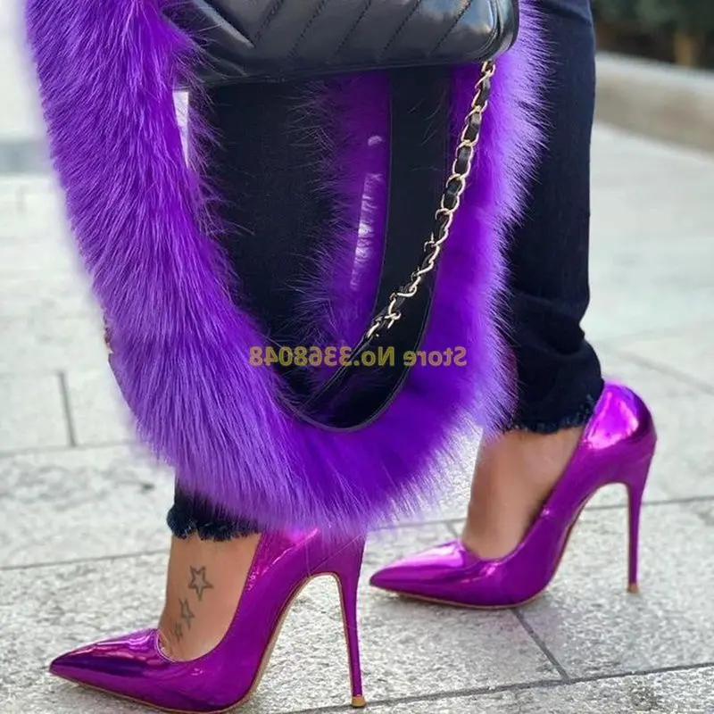 Popular Purple High Heel Pumps Thin 