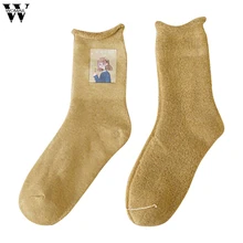 Womail, осень и зима, новинка, скрученные теплые носки, женские носки с мультяшным принтом, махровые, Утолщенные, ворсовые, хлопковые, женские носки