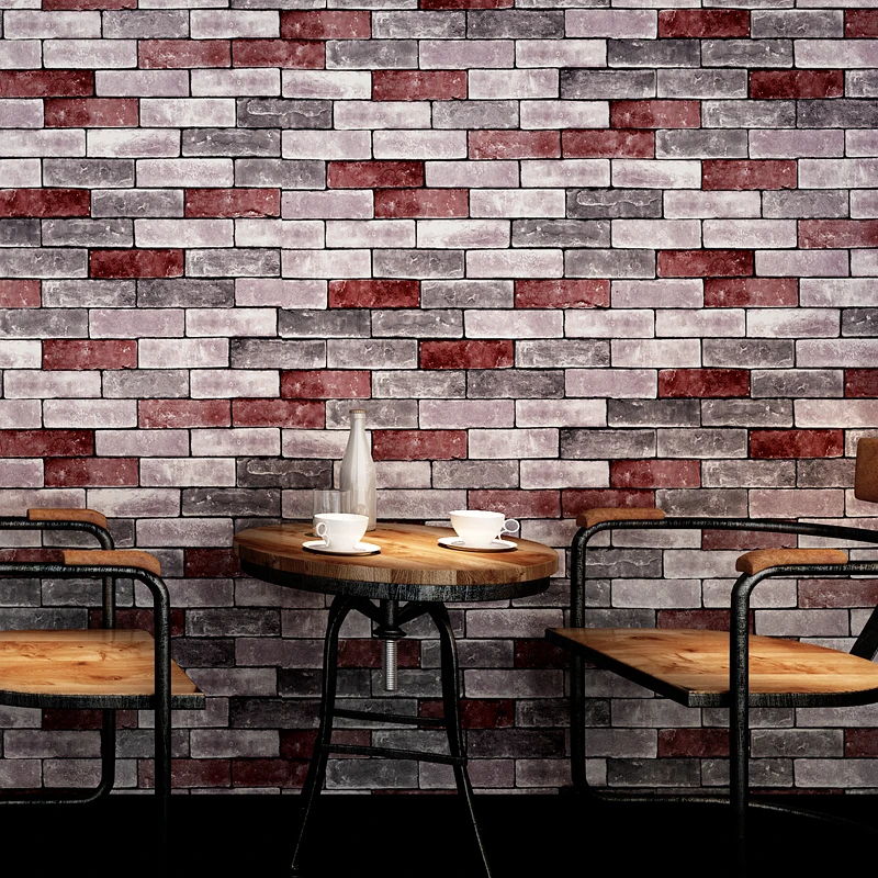 

Modern Vintage Brick Wallpaper Brick 3D Vinyl PVC Waterproof Wall Paper for Bar Coffee Shop Background Walls papel parede
