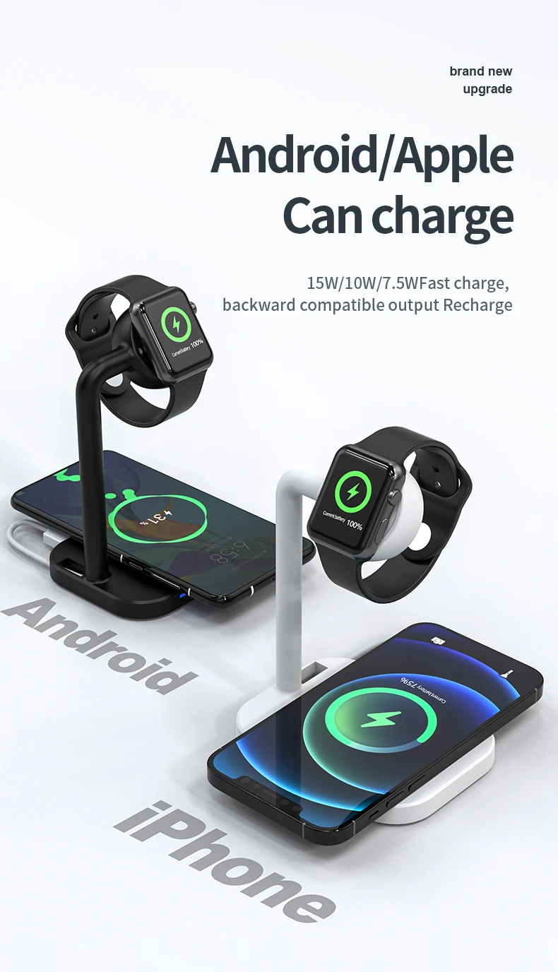 2 In 1 Magnetic Wireless Charger 15W QI Fast Charging Brackets for IPhone Samsung Huawei Xiaomi Mobile Phone Charging Stand baseus 65w