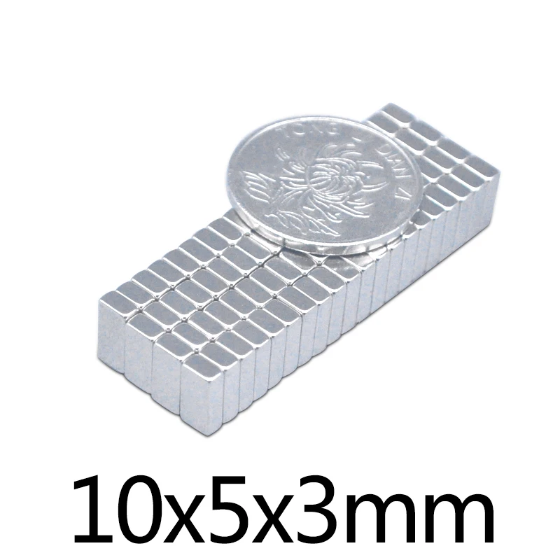 

20/50/100/200/300 шт. 10x5x3 мм кубоид блоковые магниты 10mmX5mm неодимовый магнит 10x5x3 мм постоянный мощный магнит NdFeB 10*5*3 N35