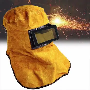 

Solar Auto Darkening Welder Mask Welding Helmet Leather Hood 1/15000S Head-Mounted Shade Adjustment Protect