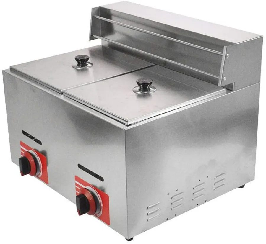 Oukaning Commercial Deep Fryer With Baskets LPG Gas Fryer, 60 OFF