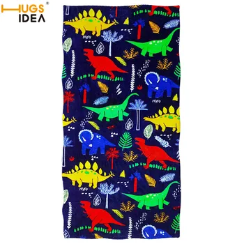 

HUGSIDEA Kid‘s Bath/Shower Towel Colorful Collage Cartoon Dinosaur Print Beach Towel for Boy Letter with Animal Yoga/Spa Towel