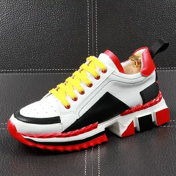 

Luxury Men Fashion Casual Shoes Summer Breathable Thick Bottom Hip Hop Leisure Sneakers Male Youth Trending Shoes