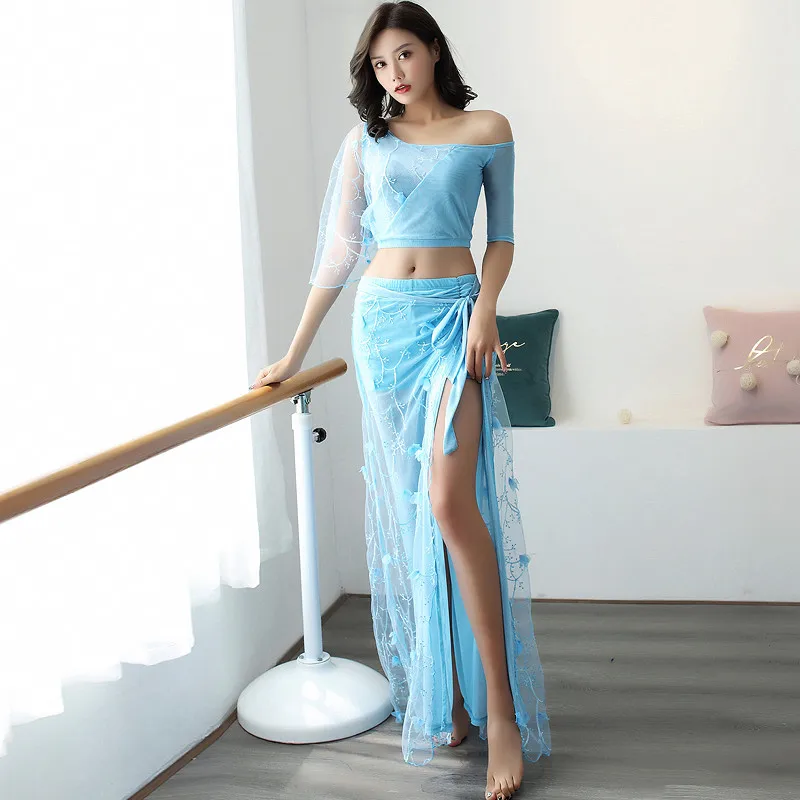2 pieces top skirt Комплект для танца живота, восточных танцев, индийские качели в стиле Восточной пустыни, костюмы для танца живота, бюстгальтер, пояс, юбка, платье, комплект одежды - Цвет: 2 pieces top skirt