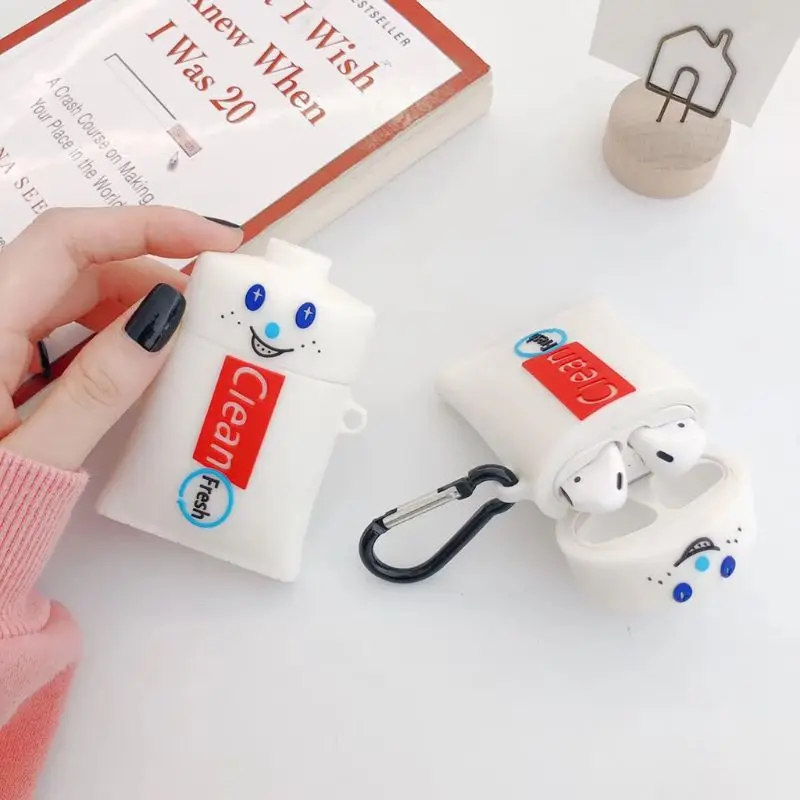 Чехол для AirPods с мультяшным рисунком, защитный чехол для беспроводных наушников, чехол для Airpods 12
