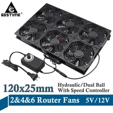 Refroidisseur de radiateur universel, 120mm, 4 ventilateurs et 6 ventilateurs, boîtier TV, routeur, 12CM, bricolage, vitesse réglable, Base pour ordinateur portable, grand flux d'air