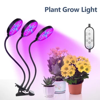 

USB Plant Grow Light Red & Blue Spectrum Adjustable Desktop Clamp Growing Lamp for Indoor Plants 5 Dimmable Levels 4/8/12H Timer