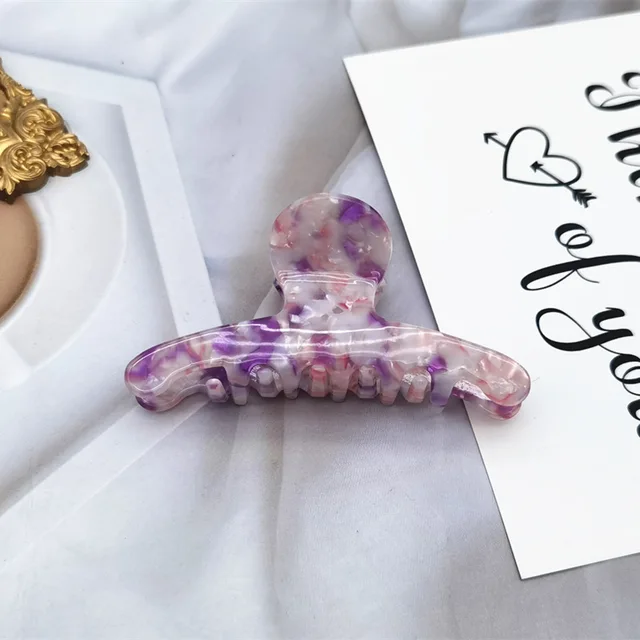 Korean Geometric Acetate Hair Claws Big Size Hair Crabs Clip 2021 Leopard Print Hair Clamps for Women Fashion Hair Accessories purple