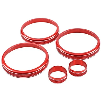 

Set of 3Pcs Car Air Conditioner + 2 Pcs o Control Switch AC Knob Case Compatible for 2015-2017 Jeep Renegade